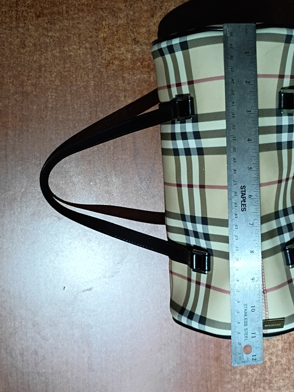 Burberry Nova Check Barrel Bag with Black Straps - Picture 4 of 15